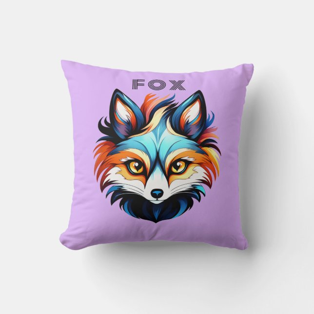 Almofada Der Bunte Fuchs - Kopf Portrait (Frente)
