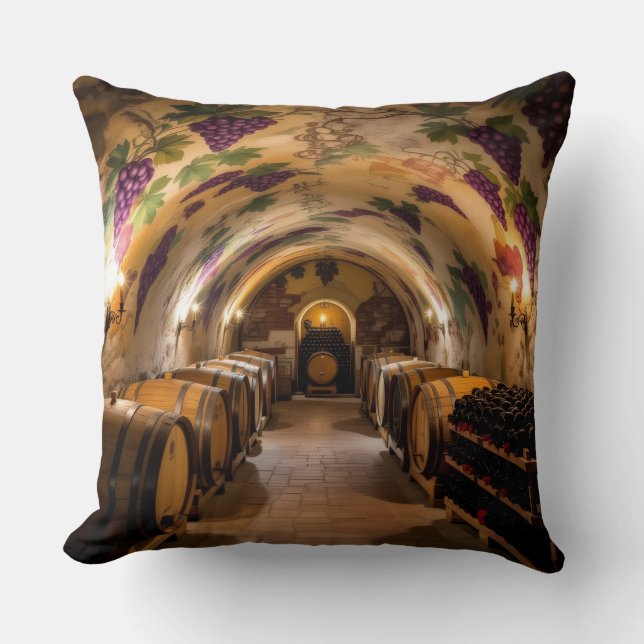 Almofada „Der Zauber des Weins – Eleganz in jedem Tropfen“ (Frente)