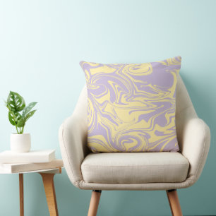 Almofada Derramar - Pastel Amarelo e Roxo