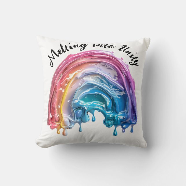 Almofada Derreter na Unidade, um amor, muitas cores design (Frente)