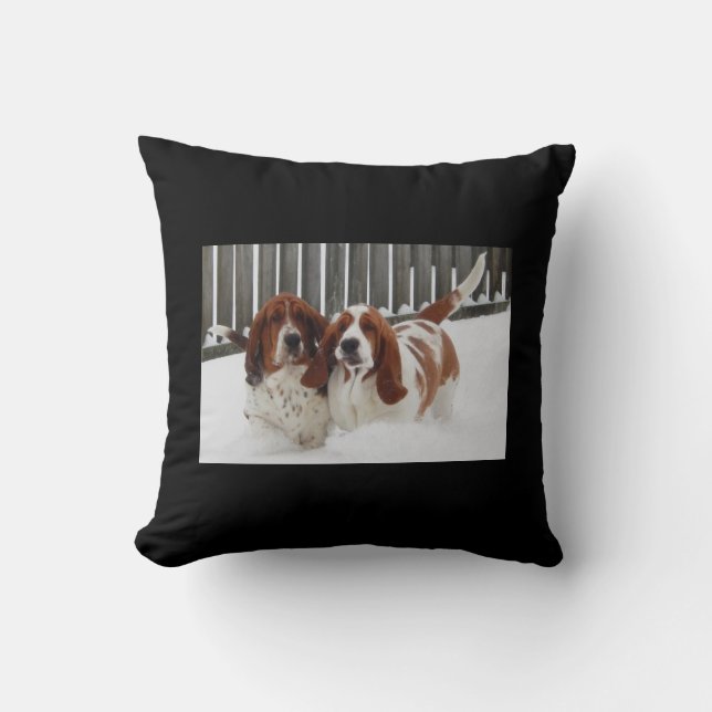 Almofada Descanso de lance de Basset Hound (Frente)