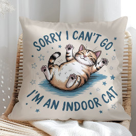 Almofada "Desculpe, Não Posso Ir, Sou um Gato Indoor" Diver