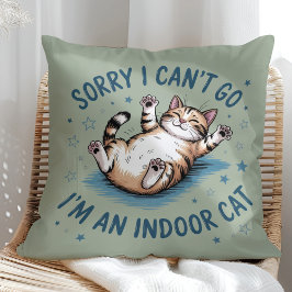 Almofada "Desculpe, Não Posso Ir, Sou um Gato Indoor" Diver