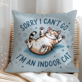 Almofada "Desculpe, Não Posso Ir, Sou um Gato Indoor" Diver