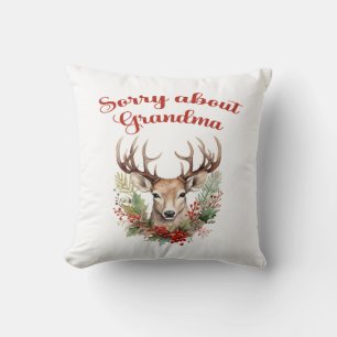 Almofada Desculpe pela vovó Travesseiro decorativo de Natal