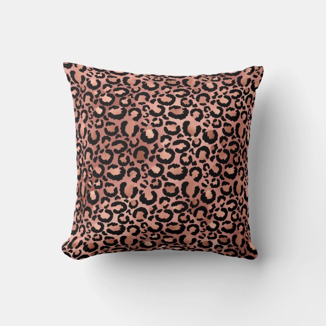 Almofada Desduplicação de impressão do Leopardo Rosa e Pret (Frente)