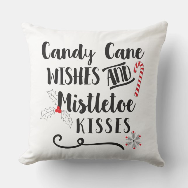 Almofada desejos de canas doces e beijos confundidos (Frente)