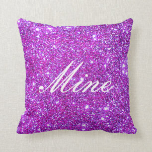 Almofada Desenhista Glam Sparkly roxo cor-de-rosa do brilho