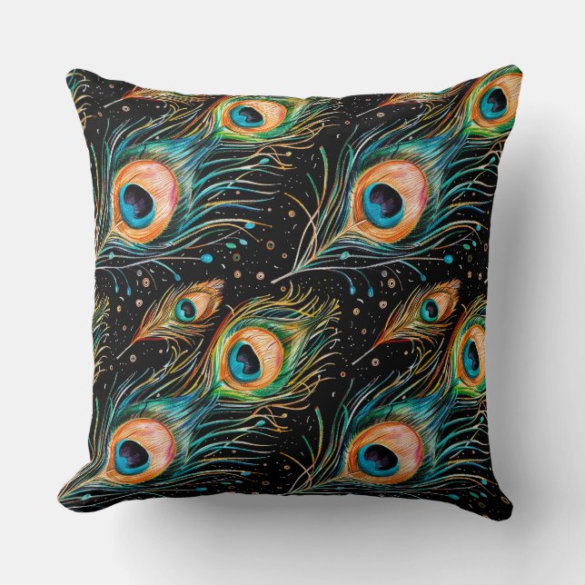 Almofada Desenho à mão livre com lápis de aquarela (Frente)