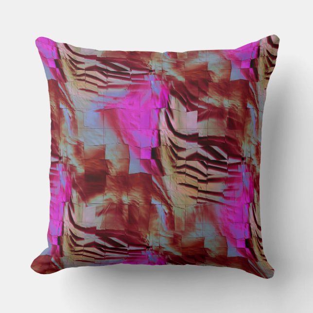 Almofada Desenho abstrato de mosaico a rosa rústico e enfer (Frente)