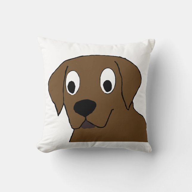 Almofada desenho animado de chocolate labrador (Frente)