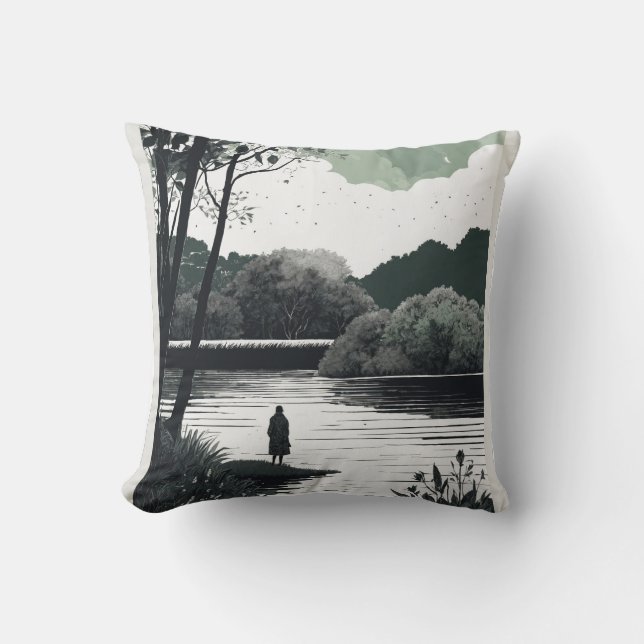 Almofada desenho animado preto e branco do travesseiro deco (Frente)