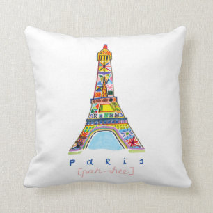 Almofada Desenho da ponta de feltro de Paris