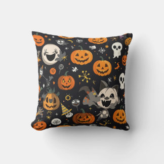Almofada Desenho de Abóbora Premium Spooky & Cute Thro