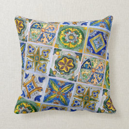 Almofada desenho de azulejo cerâmico siciliano tradicional
