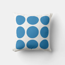 Almofada Desenho de Círculo Abstrato Branco e Azul Pastel R