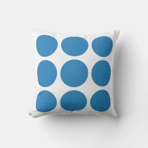Almofada Desenho de Círculo Abstrato Branco e Azul Pastel R
