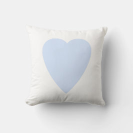Almofada Desenho de Coração em Forma Pastel Branco e Azul B