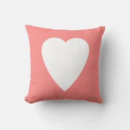 Almofada Desenho de Coração em Rosa Pastel e Branco