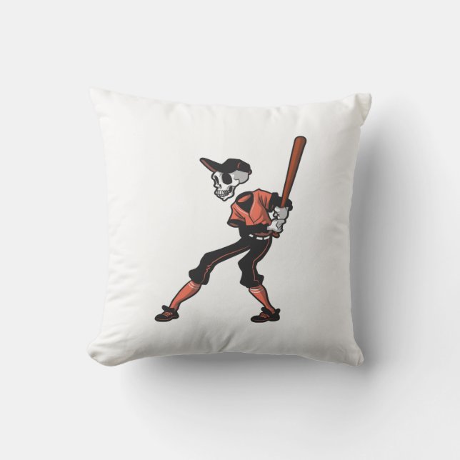 Almofada desenho de esqueleto de beisebol para jogadores de (Frente)