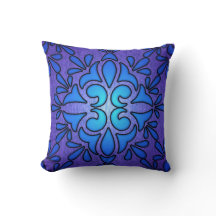 Desenho de Estilo Vidro Manchado Azul Roxo
