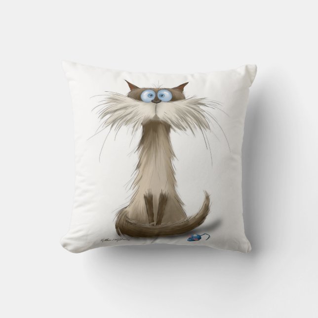 Almofada Desenho de Gato Siames (Frente)
