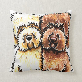 Almofada Desenho de Labradoodles de Chocolate Creme