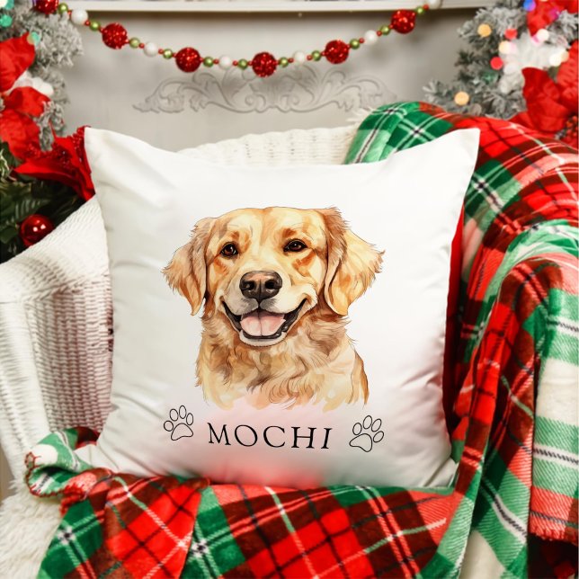 Almofada Desenho de Mão do Cachorro do Retriever de ouro Pe (Criador carregado)