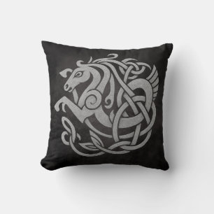 Almofada Desenho de Nó de Cavalo Mitológico Nórdico
