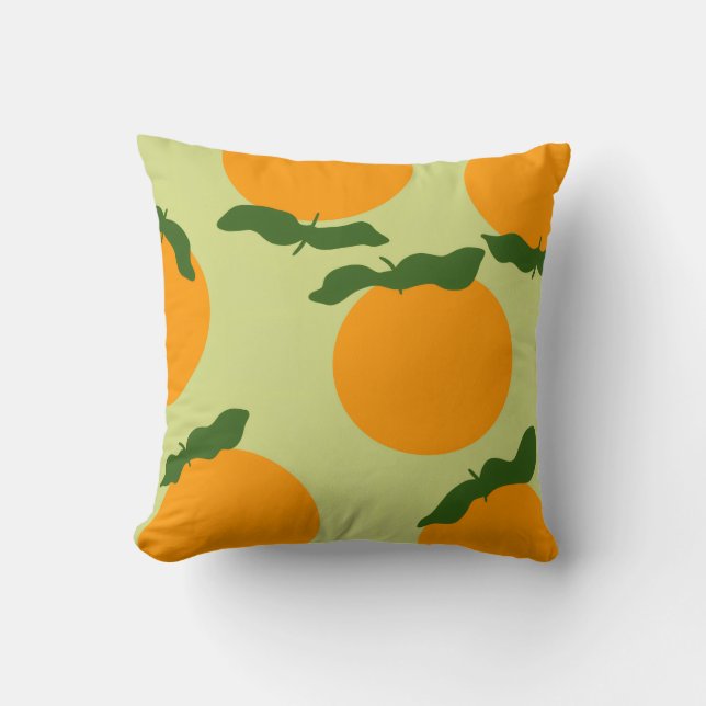 Almofada desenho de padrão laranja (Frente)