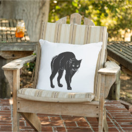Almofada Desenho de Silhueta de Gato Preto à Espera no Hall