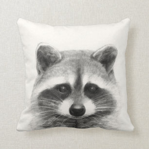 Almofada Desenho do Lápis de Raccoon