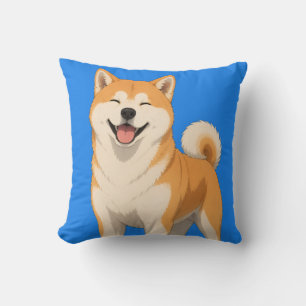 Almofada Desenho Feliz de Cachorro Akita