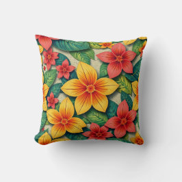 Almofada desenho floral tropical