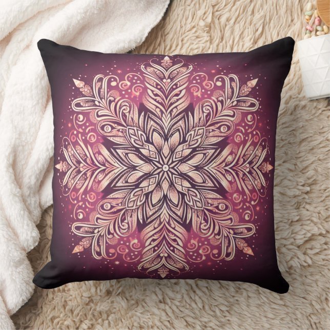 Almofada Desenho Intricado de Floco de Neve (Cobertor)