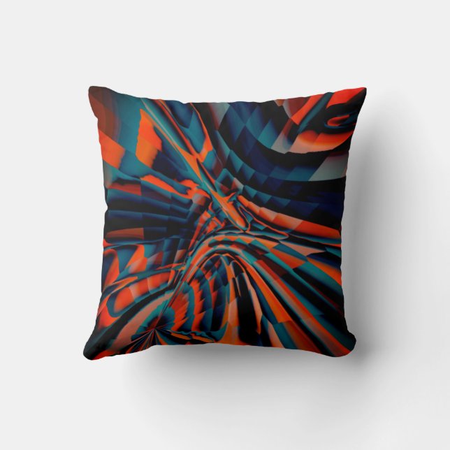 Almofada Desenho laranja dos quadrados alinhados na base to (Verso)