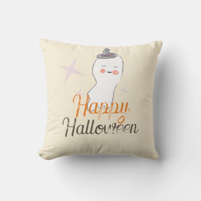 Almofada Desenho Retro de Fantasma para Halloween    (Frente)