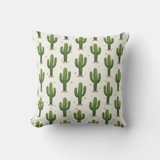 Almofada Desert Cactus Pattern – Southwestern Botanical  (Frente)