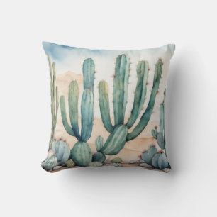 Almofada Desert Charm Watercolor Cactus Decorative