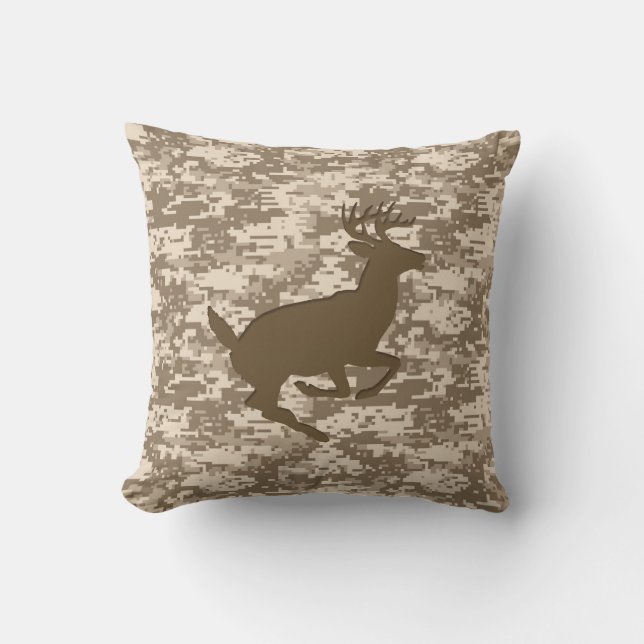 Almofada Desert Digital Camouflage Deer Camo Patterno (Frente)