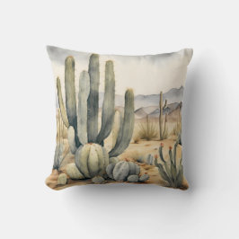 Almofada Desert Dreamscape Cactus Watercolor Decorative