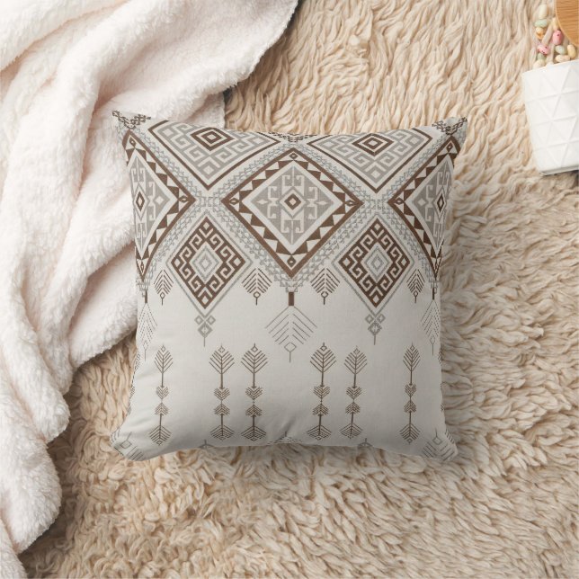 Almofada Desert Harmony – Brown Geometric Tribal  (Cobertor)