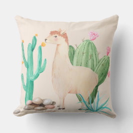 Almofada Desert LIama Cactus Flowers Nature