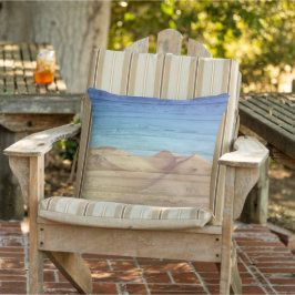 Almofada Desert Sand Dunes Beautiful Blue Sky On Wood Grain