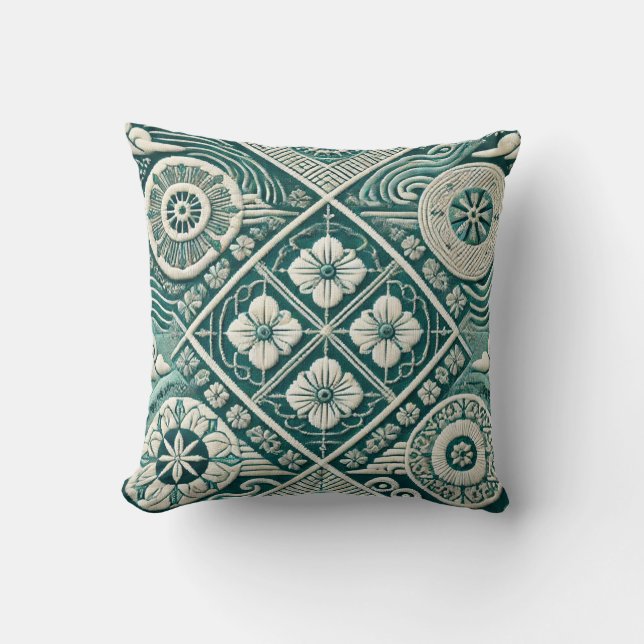 Almofada Design 1 inspirado em Shashiko (Frente)