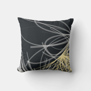 Almofada Design Abstrato Amarelo na moda preto