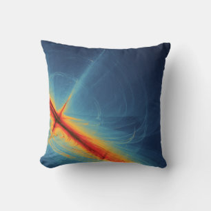 Almofada Design abstrato azul e laranja