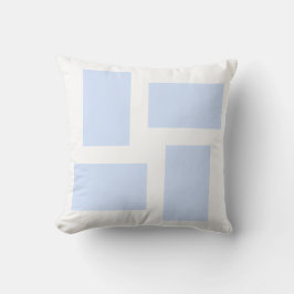 Almofada Design Abstrato Branco e Azul Bebê Pastel