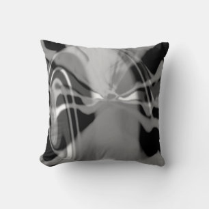 Almofada Design abstrato das formas de giro branco da Cinza