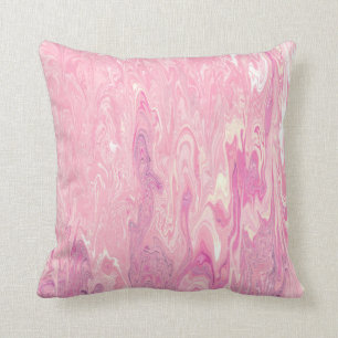 Almofada Design abstrato de pintura branca rosado moderno,